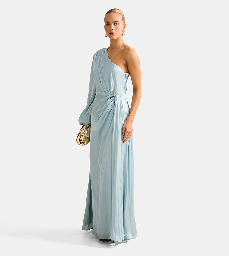 FN NEVE One Shoulder Draped Evening Dress