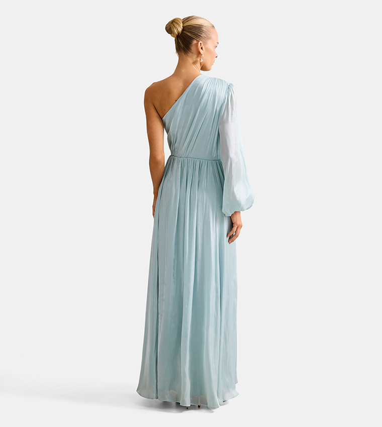 FN NEVE One Shoulder Draped Evening Dress