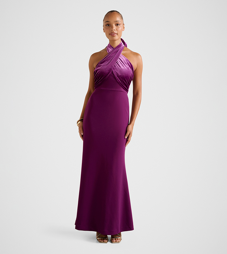 FN MALANI Halterneck Maxi Dress