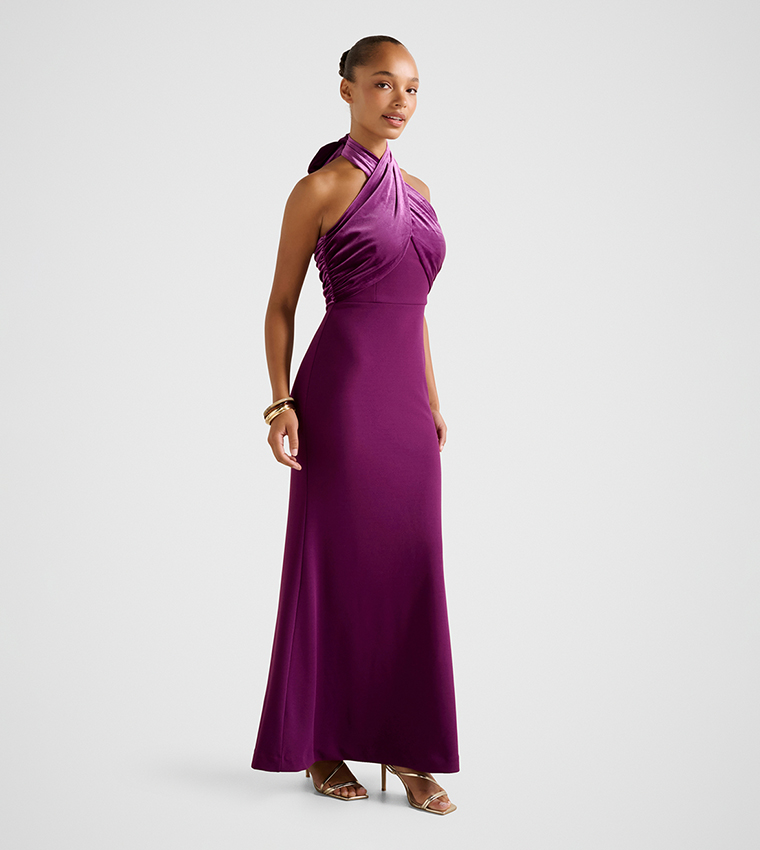 FN MALANI Halterneck Maxi Dress