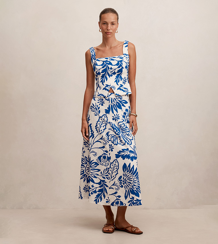 DARCY Printed Midi Skirt
