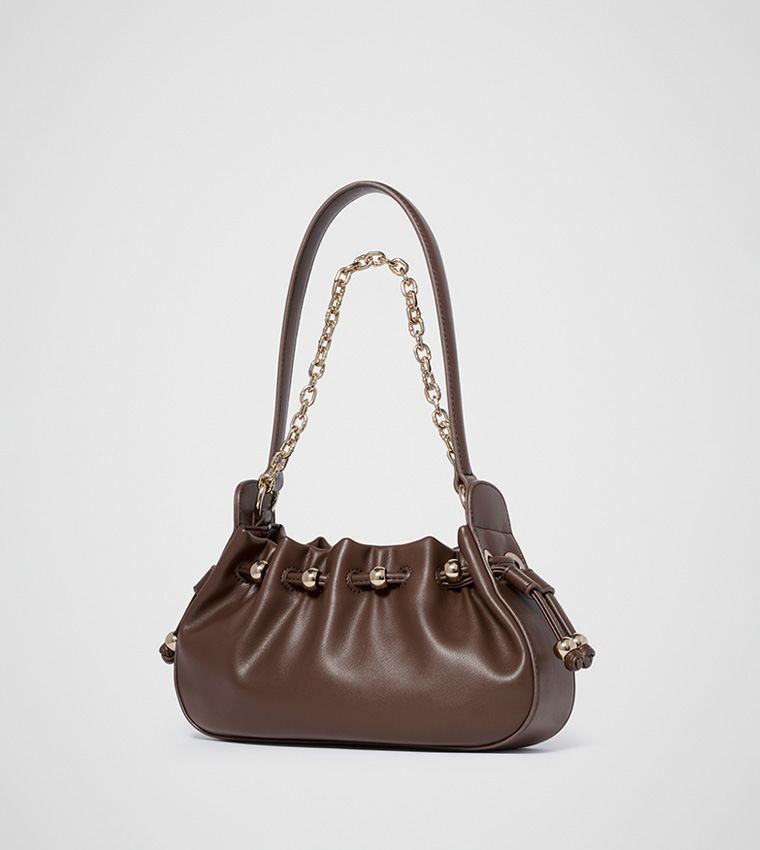FN DAKOTA Textured Chain Shoulder Bag