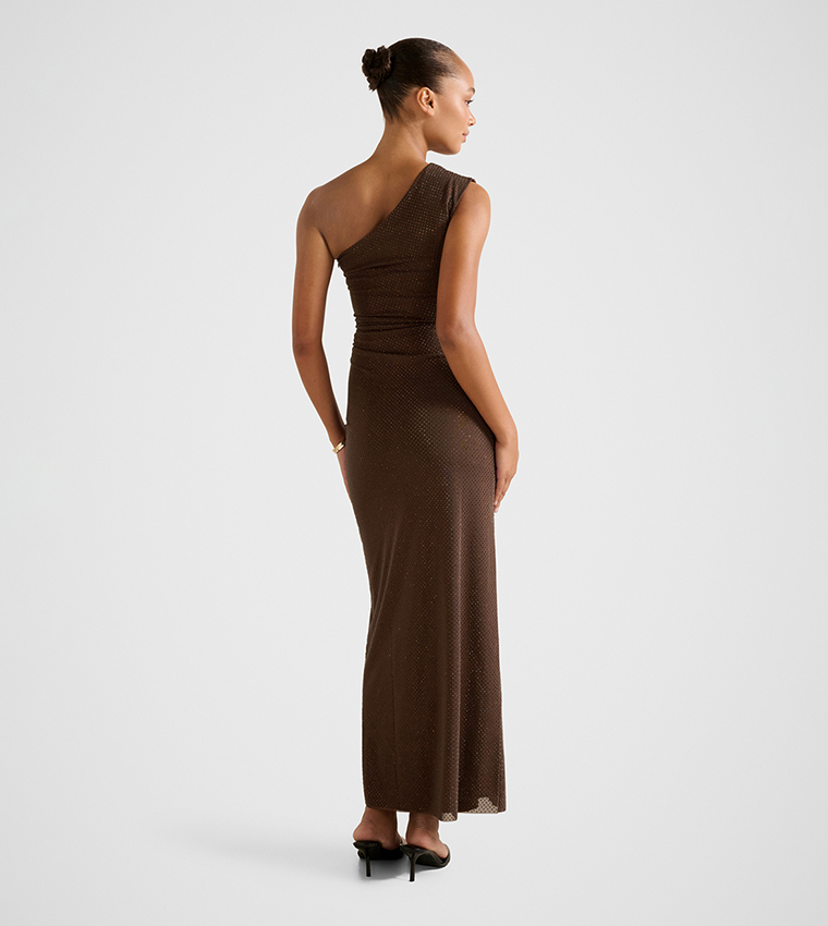 FN AUDRINA One Shoulder Heatseal Maxi Dress