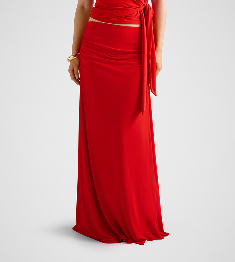 FN MIMI Ruched Maxi Skirt