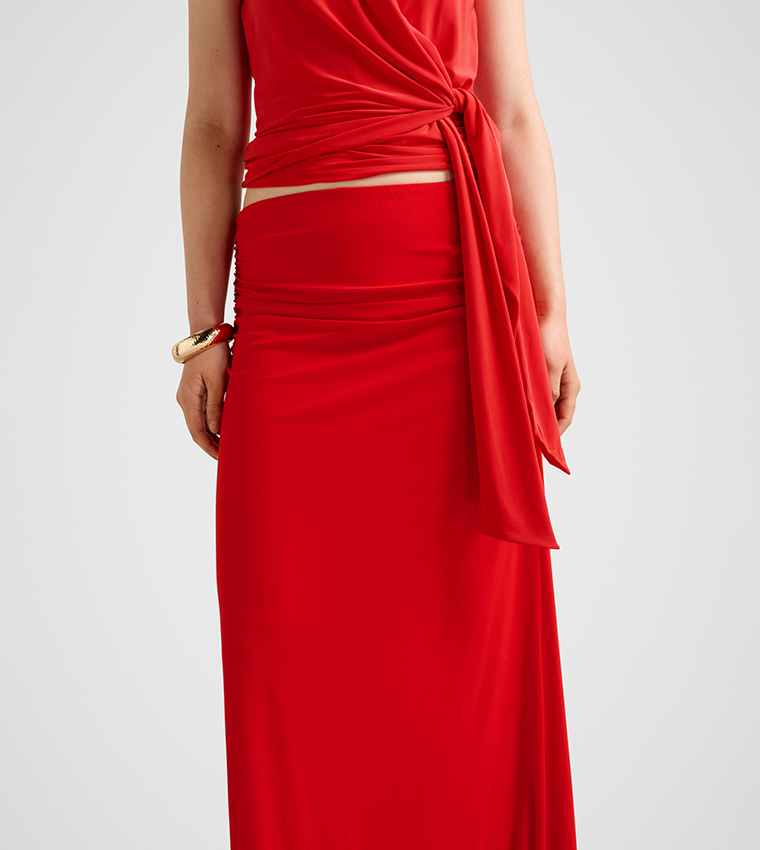FN MIMI Ruched Maxi Skirt
