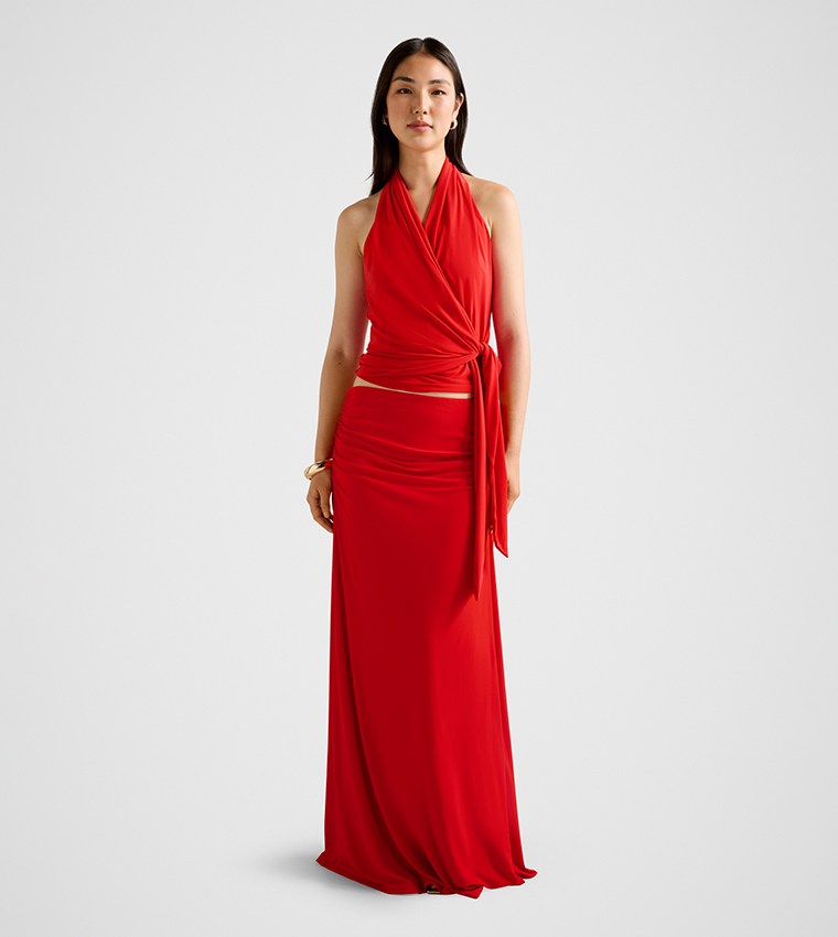 FN MIMI Ruched Maxi Skirt