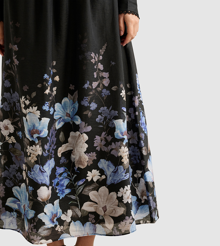 FN LIZZY Placement Printed Midi Skirt