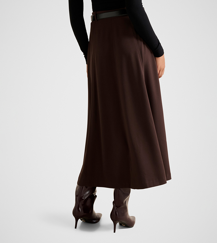CELINE Belted Midi Skirt