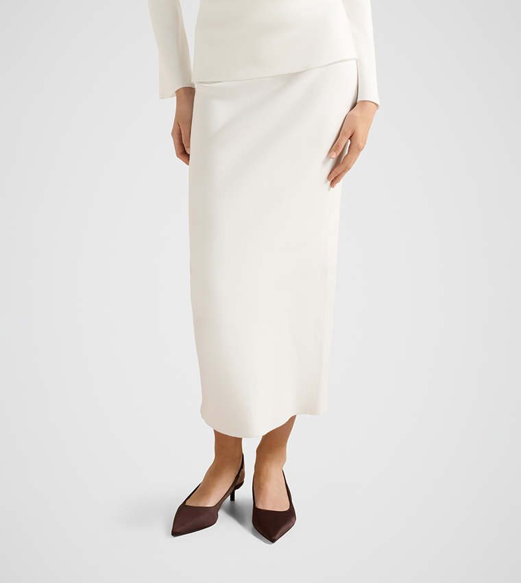 FN ARABELLA Ribbed Knit Midi Skirt