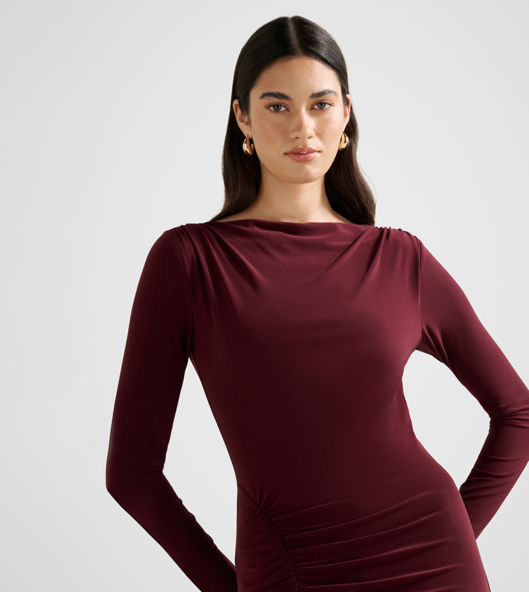 CHERIE Jersey Long Sleeves Maxi Dress