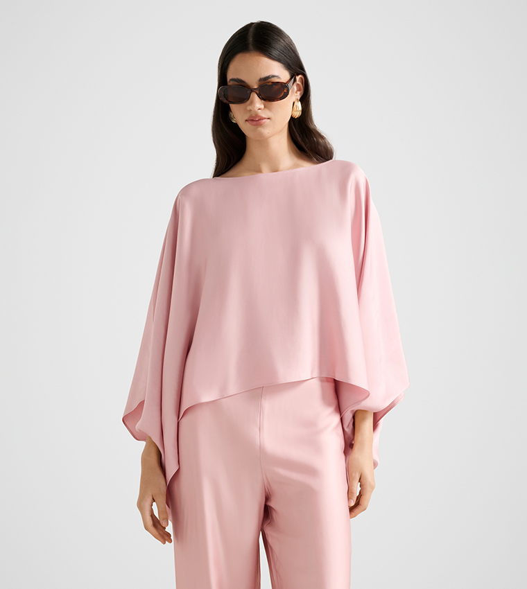 MOIRA Boat Neck Poncho Top