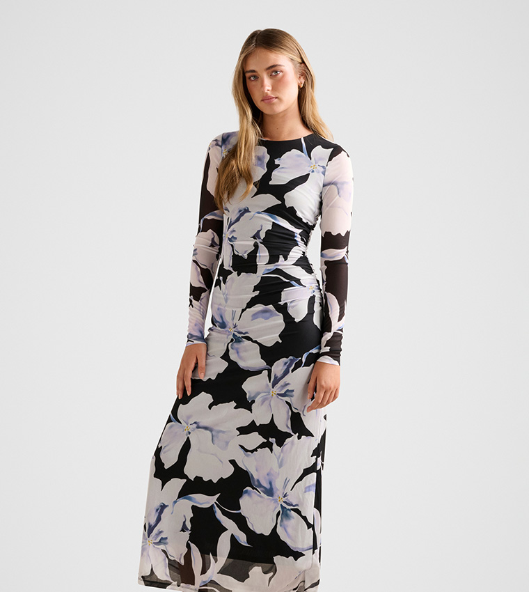 فستان ميدي شبكي كم طويل