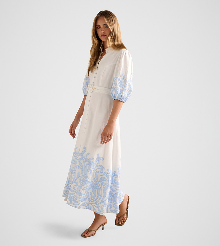 ESTHER Embroidered Midi Dress