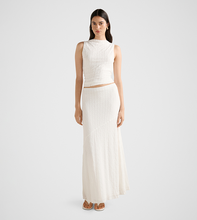 FN TAHLIA Textured Lace Sleeveless Top