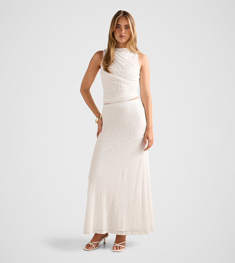 FN TAHLIA Textured Lace Sleeveless Top