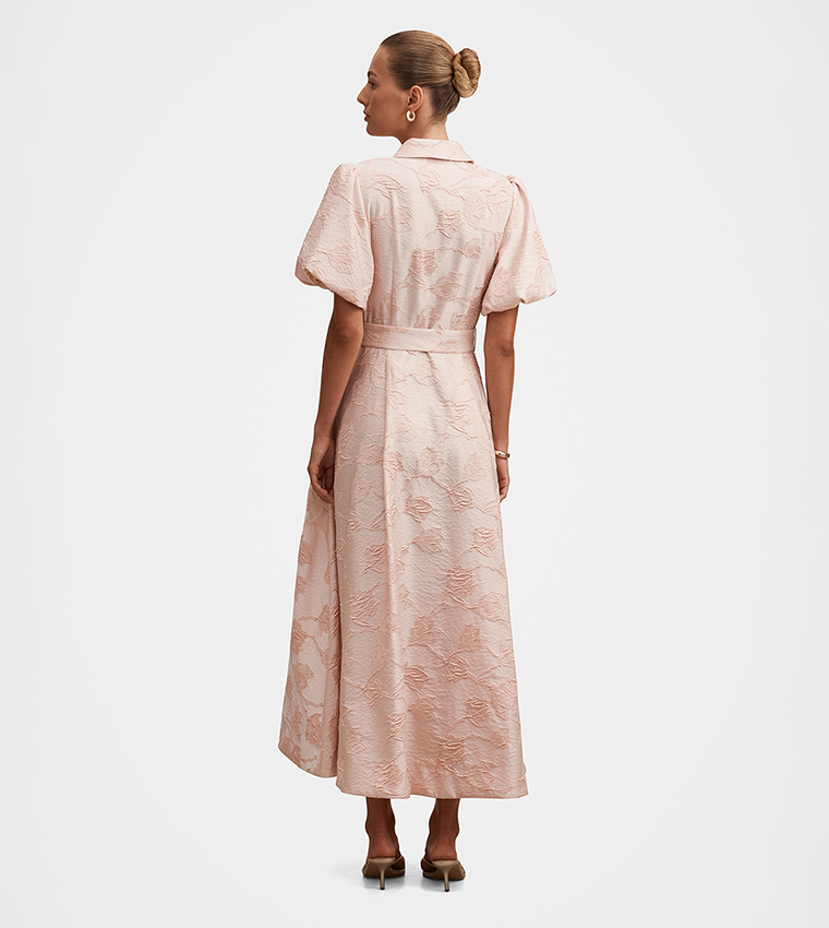 FN JILL Jacquard Shirt Maxi Dress