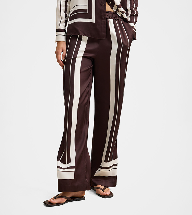 FN MABEL Elastic Waist Wide Leg Pants
