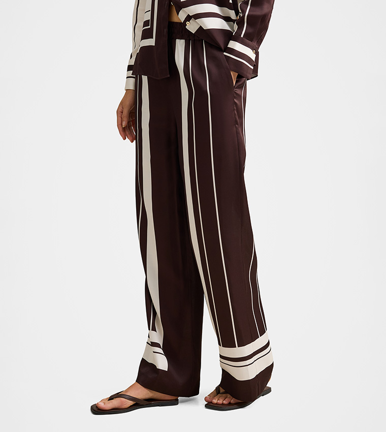 FN MABEL Elastic Waist Wide Leg Pants