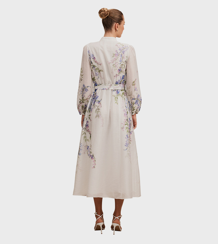 FN SHERIDAN Placement Print Midi Dress
