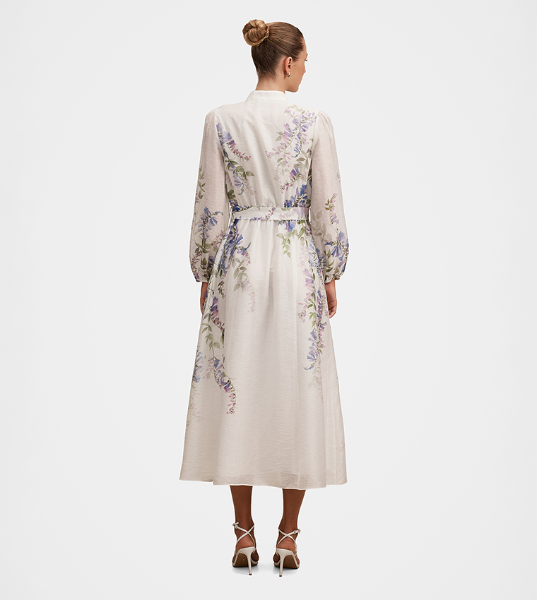 FN SHERIDAN Placement Print Midi Dress