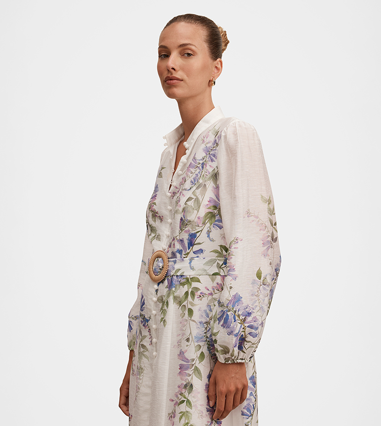 FN SHERIDAN Placement Print Midi Dress