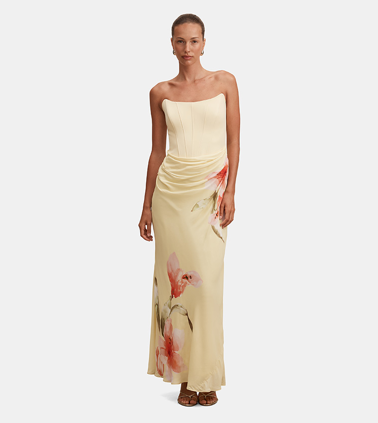 ISRA Printed Strappy Maxi Dress