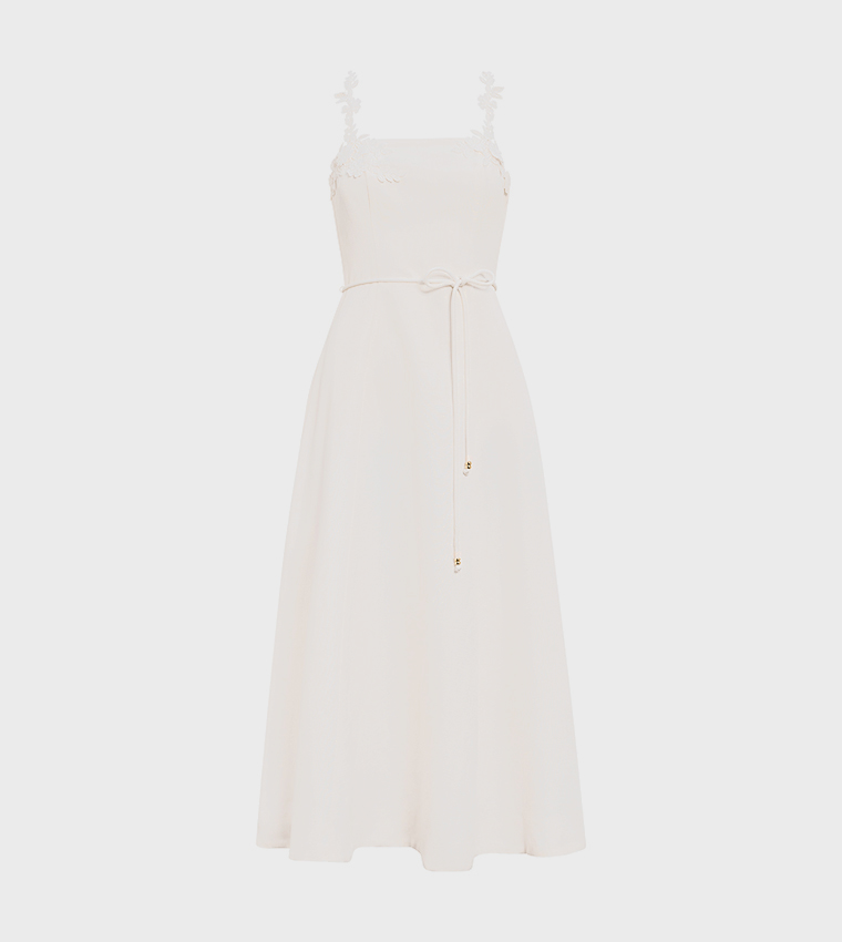 ROSIE Floral Applique Midi Dress