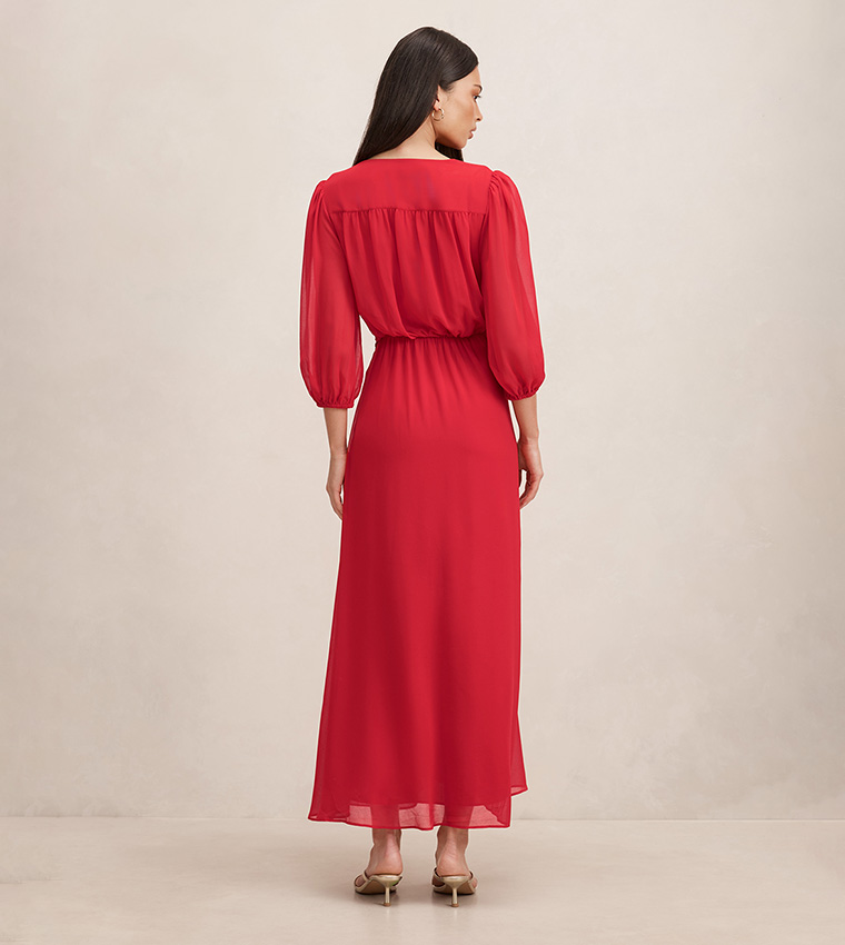 HEATHER 3/4 Sleeves Midaxi Dress