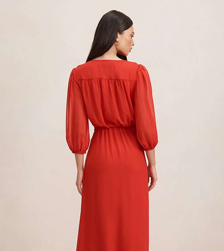 HEATHER 3/4 Sleeves Midaxi Dress