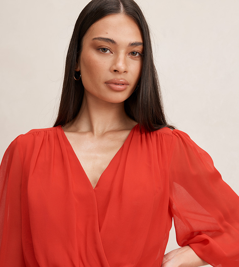 HEATHER 3/4 Sleeves Midaxi Dress