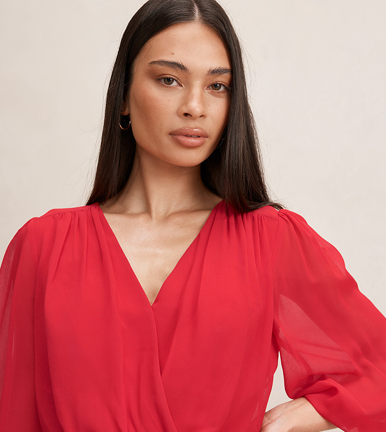 HEATHER 3/4 Sleeves Midaxi Dress