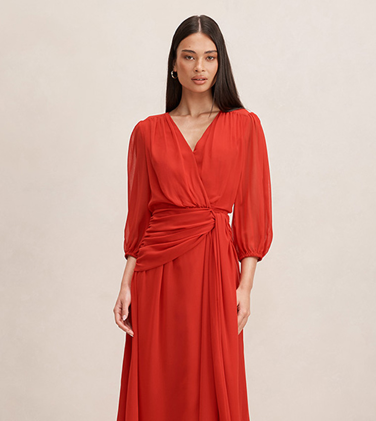 HEATHER 3/4 Sleeves Midaxi Dress
