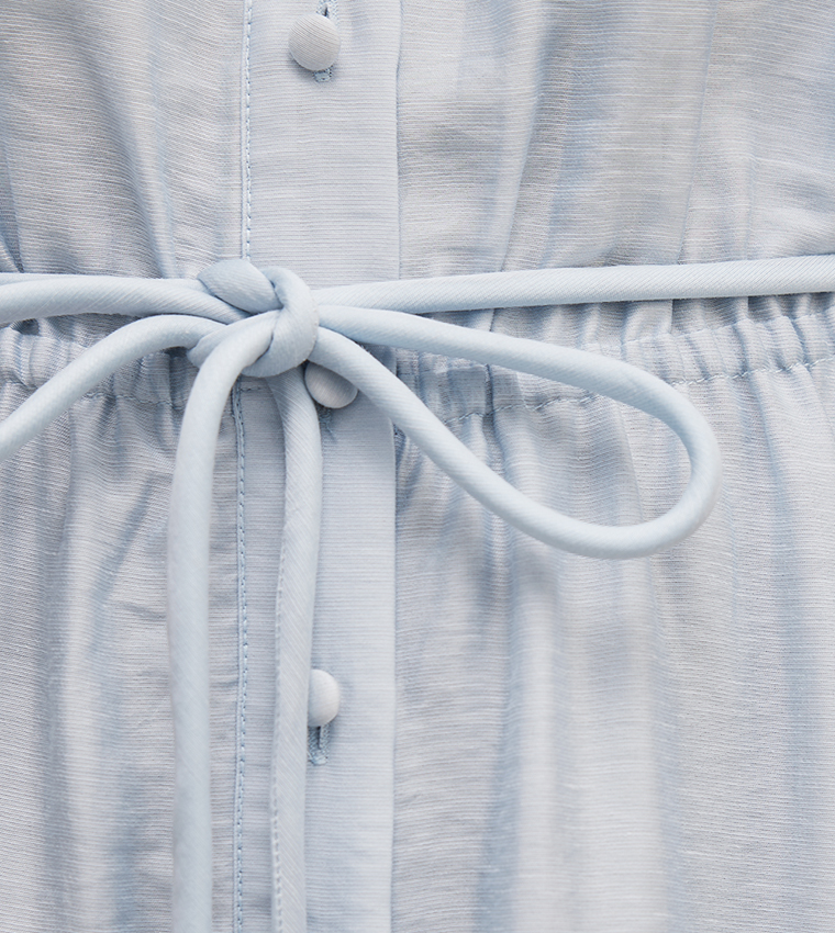HARRIET Lace Detail Button-Up Midi Dress