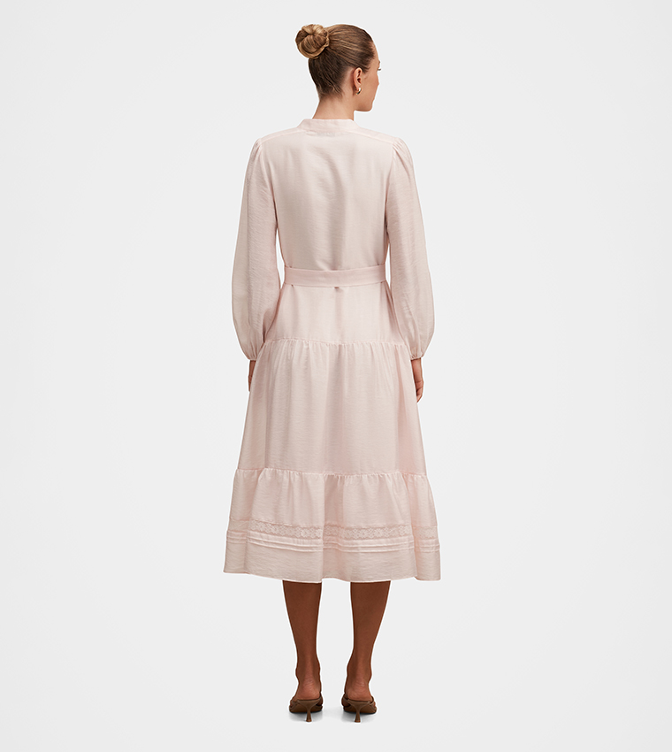 RACHEL Lace Trim Midi Dress