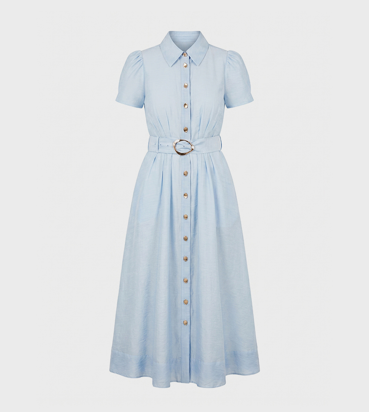 AVERY Petite Short Sleeves Midi Dress