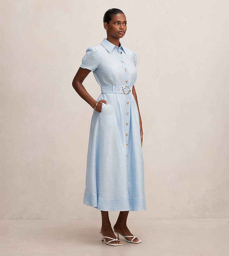 AVERY Petite Short Sleeves Midi Dress