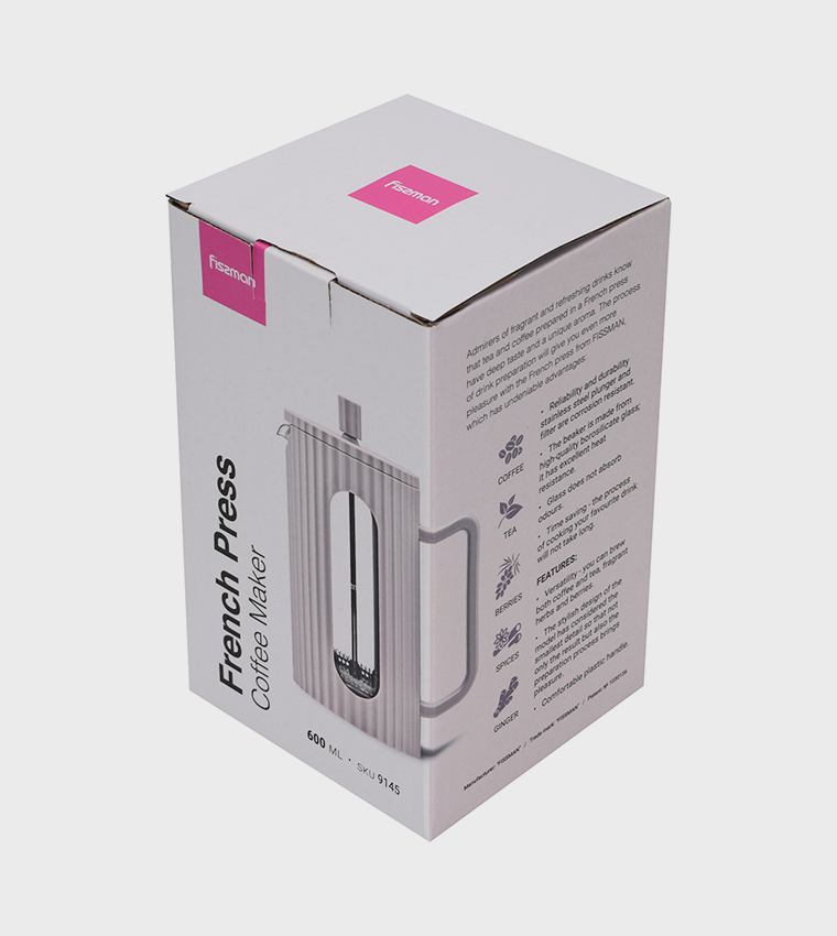 French Press Coffee Maker, 600ml (Borosilicate Glass)