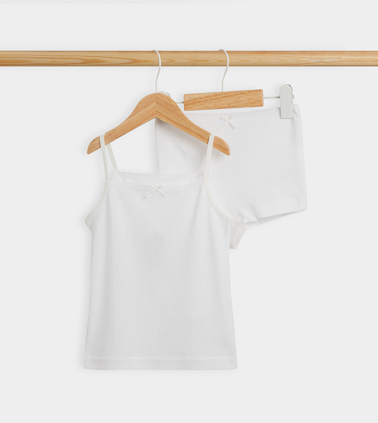 Solid Slip and Boyshorts Set