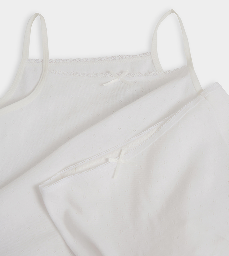 Solid Slip and Boyshorts Set