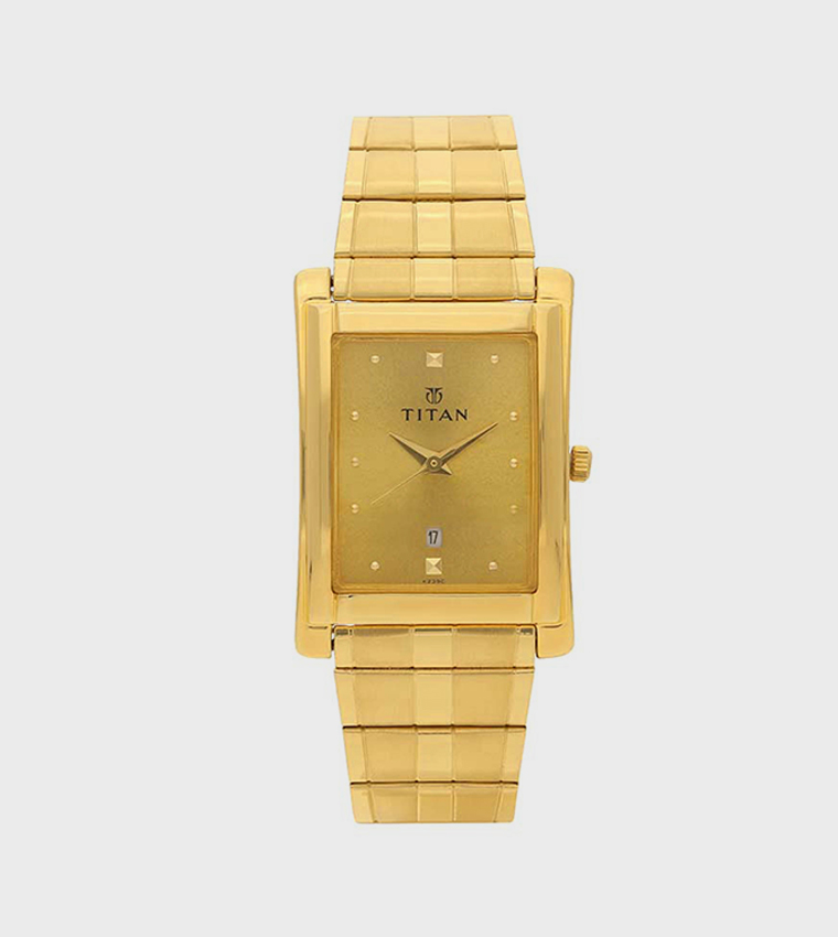 Gold Dial Analog Watch