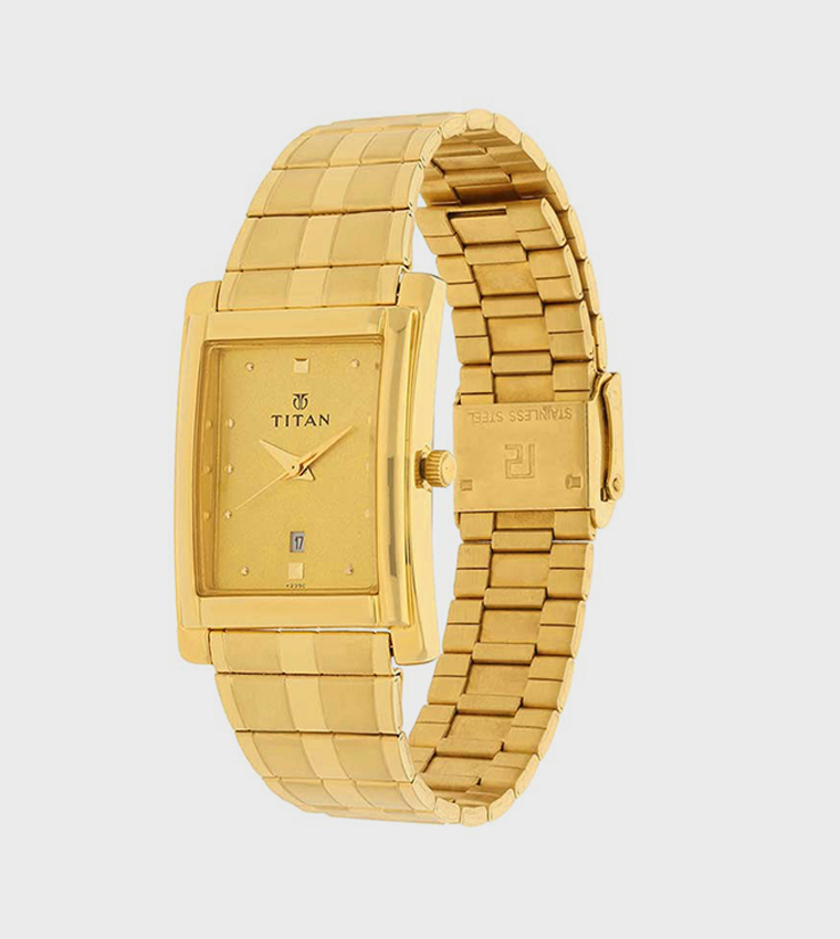 Gold Dial Analog Watch