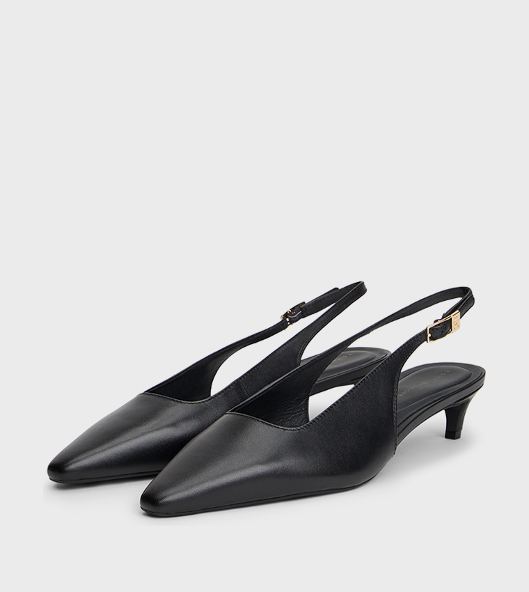 Textured Slingback Pumps