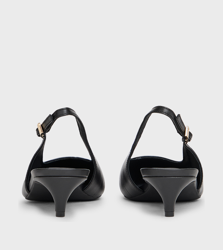 Textured Slingback Pumps