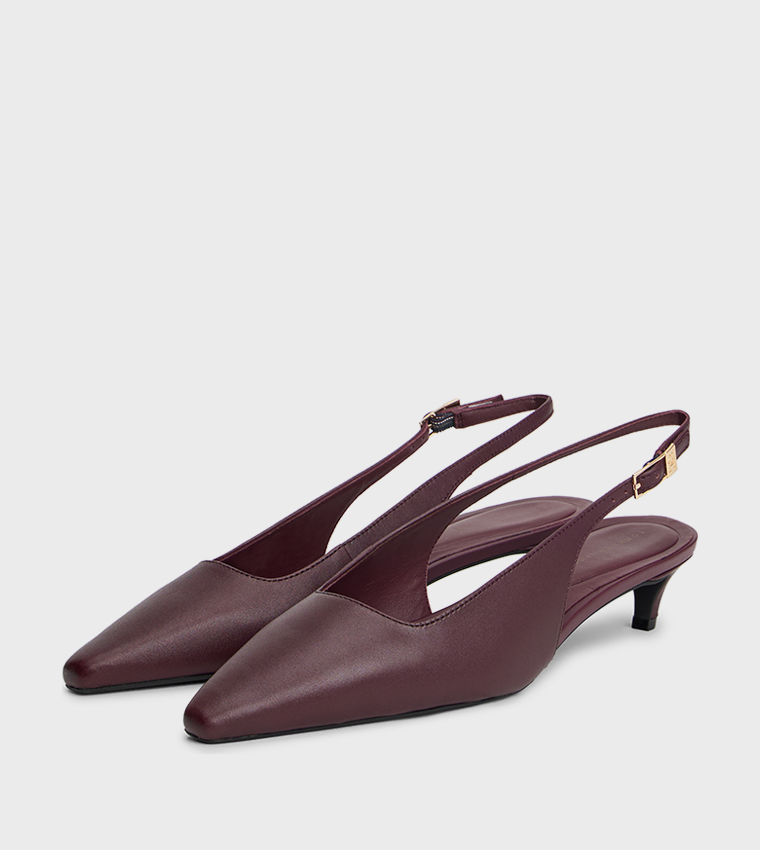 Textured Slingback Pumps