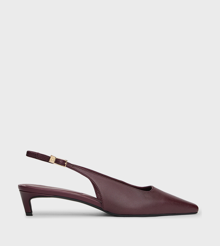 Textured Slingback Pumps