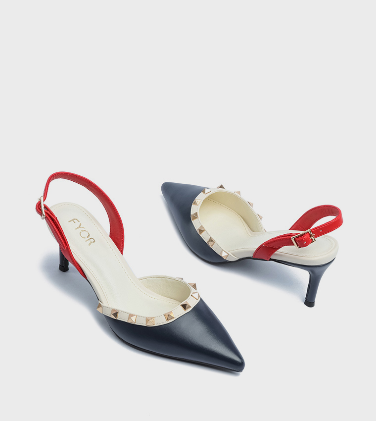 Studded Pointed Toe Pumps