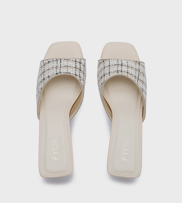 Patterned Open Toe Heel Sandals