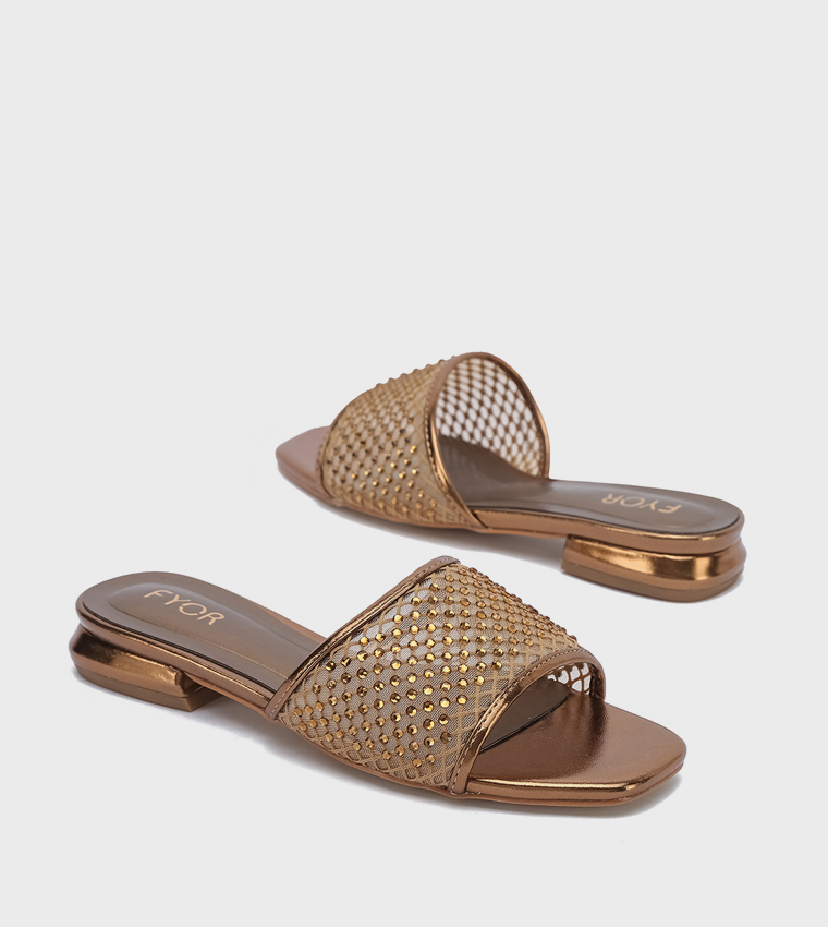 Embellished Open Toe Flat Sandals