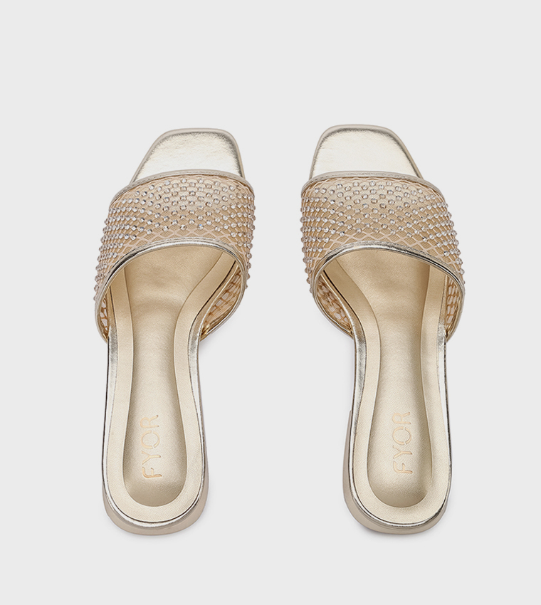 Embellished Open Toe Flat Sandals