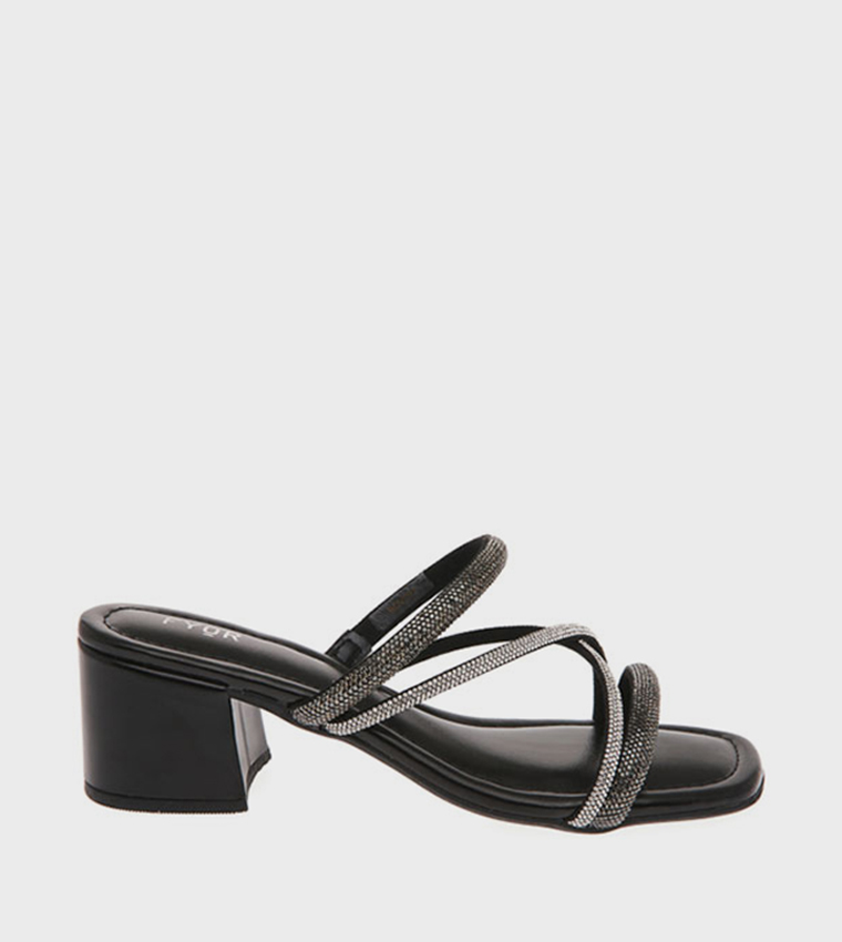 Embellished Open Toe Heel Sandals